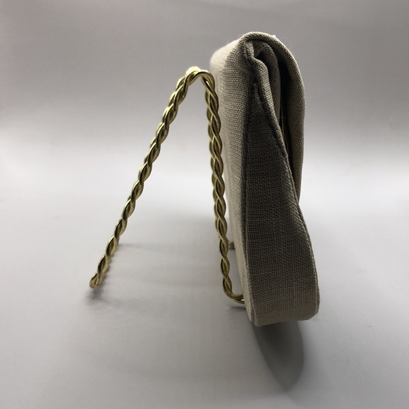 Ladies Normandie Beige Fabric 1940s Clutch w/ Detailed Beading - Picture 5 of 8